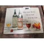 Better Drink Martini Just By Itself On The Rock celluloid counter advertising sign {18 cm H x 23