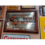 Tam O' Shanter Whisky Lang Brothers of Glasgow framed advertising mirror. {64 cm H x 86 cm W}.