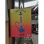 Shisha Shop alloy double sided advertising shop. {48 cm H x 36 cm W}.