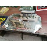 Schweppes Irish Table Water advertising mirror {31 cm H x 50 cm W}.