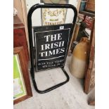 The Irish Times tinplate shop street sign. {87 cm H x 48 cm W}.