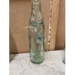 19th C. glass Codd bottle - Downes and Sons Ennis. { 22 cm H x 6 cm Dia}.