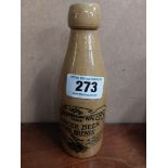 Lucan Sparkling Waters stoneware Ginger beer bottle.{20 cm H x 7 cm Dia}.