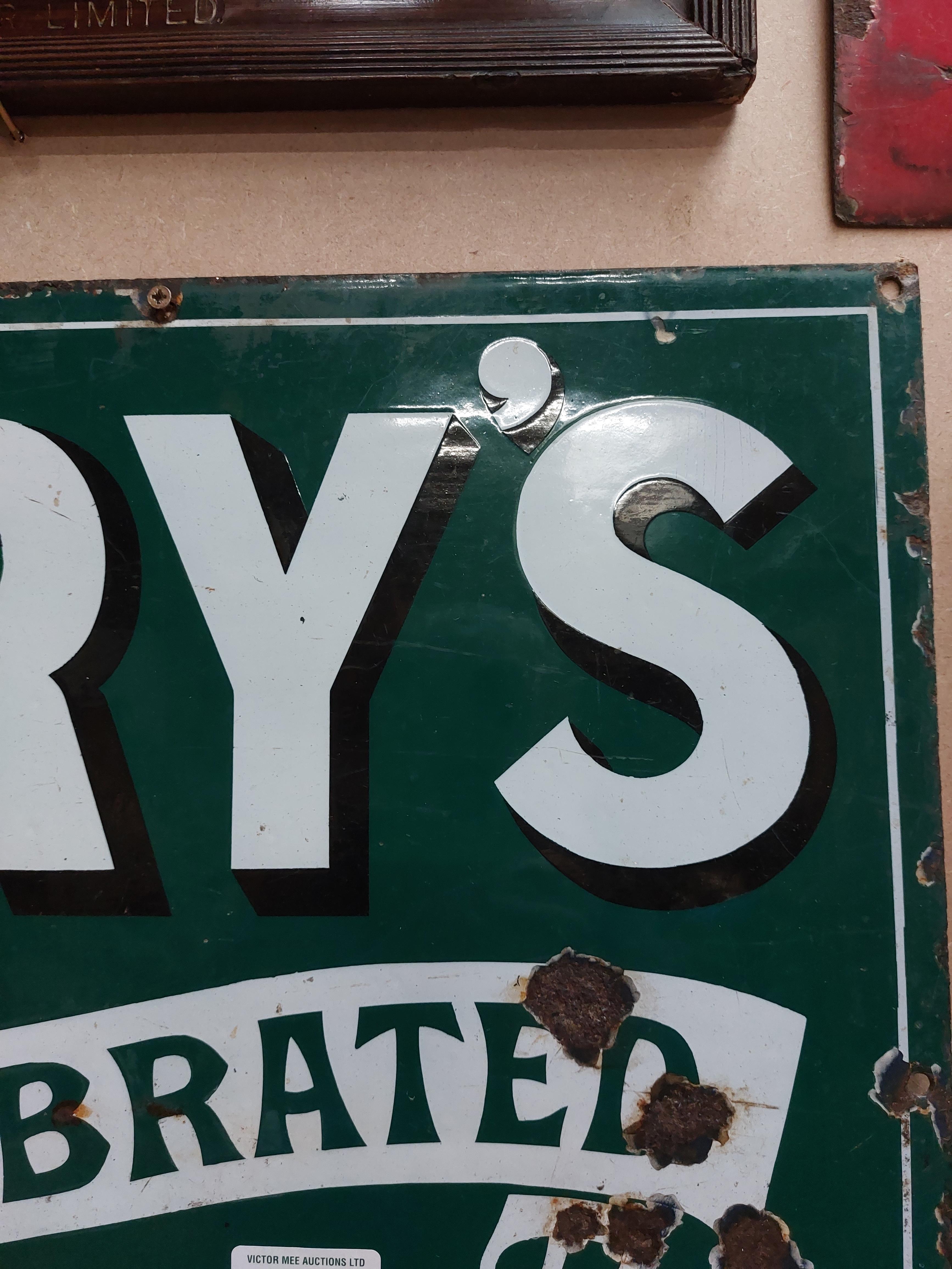 Original Fry's Celebrated Chocolate enamel advertising sign. {51 cm H x 51 cm W}. - Bild 3 aus 5