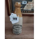 Bewley and Draper Ltd stoneware Ginger beer bottle. { 20 cm H x 7 cm Dia}.