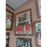 Original Greene's Sheep Dip Mixes At Once With Water framed advertising print. {71 cm H x 57 cm }