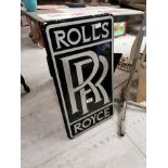 Rolls Royce alloy advertising sign. {73 cm H x 41 cm W}.