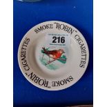 Smoke Robin Cigarettes ceramic ashtray.