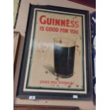 Original Guinness Is Good For You framed celluloid showcard {87 cm H x 62 cm W}.