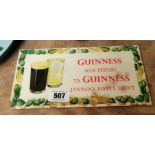 Rare Isle of Man Guinness celluloid advertising show card {15 cm H x 31 cm W}.