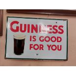Guinness is good for you enamel advertising sign. { 47 cm H x 70 cm W}.