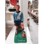 Composition Chalk Dublin Footballer Cigarette advertising figure. {22 cm H x 8 cm W x 5 cm D}.