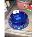 Craven A blue glass advertising ashtray {15 cm Dia.}.