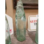 19th C. glass Codd bottle - Downes and Sons Ennis. { 22 cm H x 6 cm Dia}.