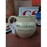 Wills's Woodbine ceramic water jug. {10 cm H x 15 cm W x 12 cm D}.