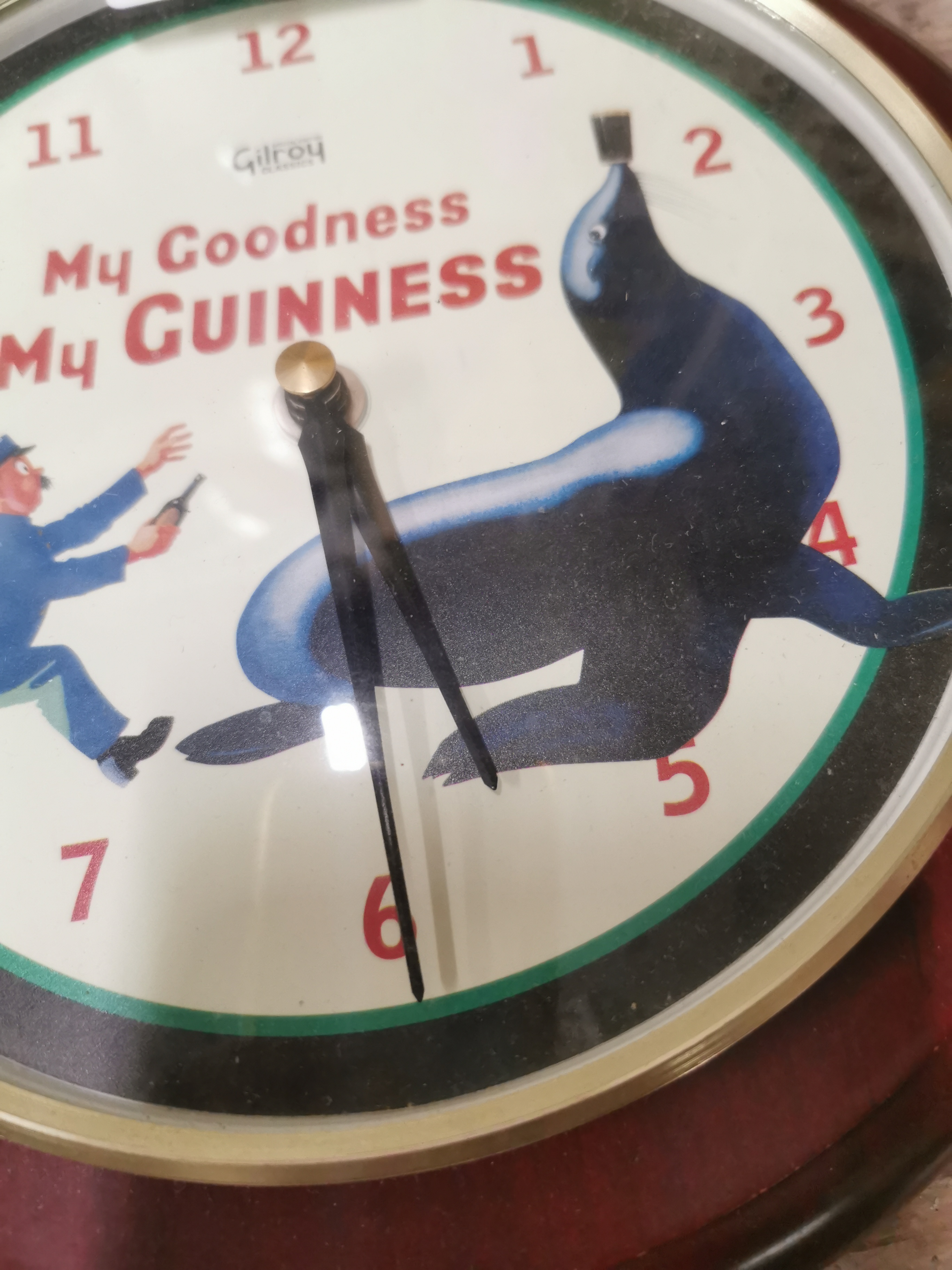 MY GOODNESS MY GUINNESS Seal advertising clock. {23 cm Dia} - Image 2 of 2