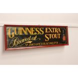 Guinness Extra Stout Brewed at St JamesGate Dublin Since 1795 wooden advertising sign { 38cm H X