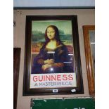 Guinness Mona Lisa Masterpiece framed advertising print {81 cm H x 56 cm W}
