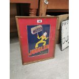 Ogden's Juggler tobacco framed advertising show card {54 cm H x 42 cm W }