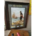 Will's Bulwark Cut Plug framed pictorial advertising show card {57 cm H x 44 cm W}.