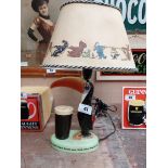 Guinness Toucan ceramic advertising lamp with original shade {43 cm H x 29 cm W}.