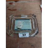 Player's Clipper Cigarettes advertising ashtray. {2 cm H x 16 cm W x 13 cm D}