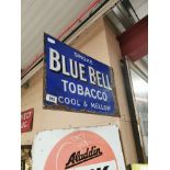 Smoke Bluebell Tobacco Smooth and Mellow enamel double sided sign. { 34 cm H x 54 cm W}.