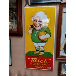 You Can't Beat Mick McQuaid Tobaco enamel advertising sign. {96 cm H x 45 cm W}.
