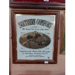 Southern Comfort framed reverse painted advertising sign. {55 cm H x 47 cm W}