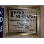 Keens Mustard Oxford Blue Providers to Her Majesty the Queen and The Prince of Wales framed