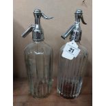 Two Thwaites Mineral Waters syphons. {32 cm H}.