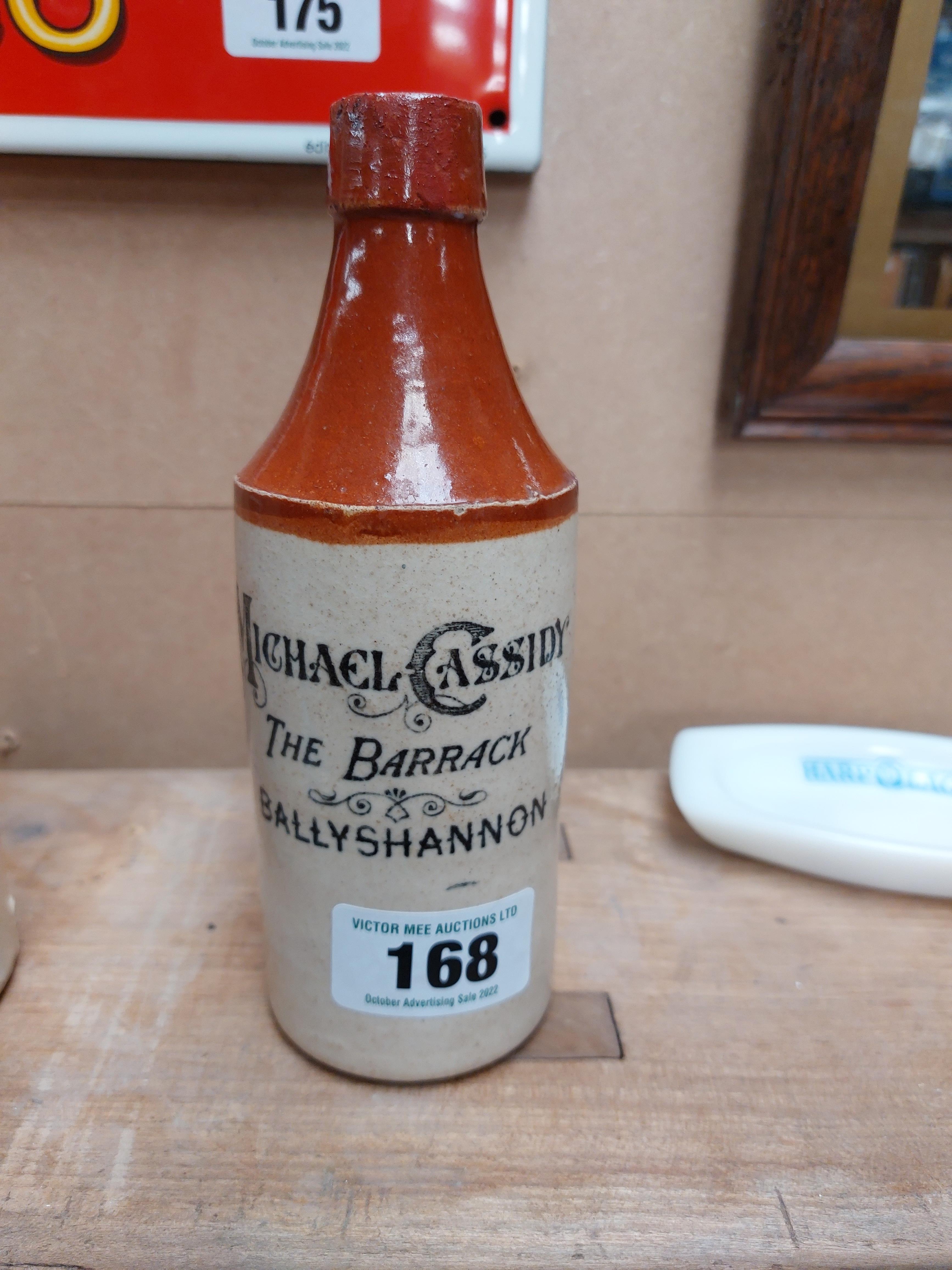 Michael Cassidy The Barrick Ballyshannon stoneware Ginger beer bottle. {20 cm H x 7 cm Dia