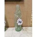 19th C. glass Codd bottle - CJ Hassett Ennis. { 22 cm H x 6 cm Dia}.