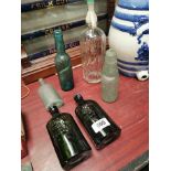 Miscellaneous lot of bottles - Gordons Gin, Whiskey, Guinness bottle and C and C codd bottle with