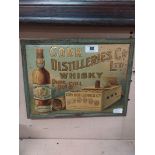 Cork Distillers Co Ltd Pure Pot Still Whiskey tinplate advertising sign. {32 cm H x 42 cm W}.