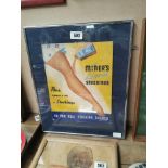 Miner's Liquid Stockings Pour Yourself a Pair of Stockings framed advertising print . {50 cm H x