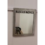 Rolls Royce aluminium framed advertising mirror. { 61cm H X 50cm W }.