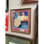 Carr's Table Water Biscuits framed showcard. { 39 cm H x 22 cm W}.