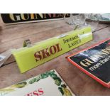 Skol International Lager advertising shelf light. { 7cm H X 30cm W }.