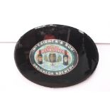 Wm. Cairns & Son Celebrated Ales & Stouts Drogheda Brewery reverse painted glass oval