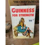 Guinness For Strength pictorial celluloid advertisement. { 30cm H X 20cm W }.