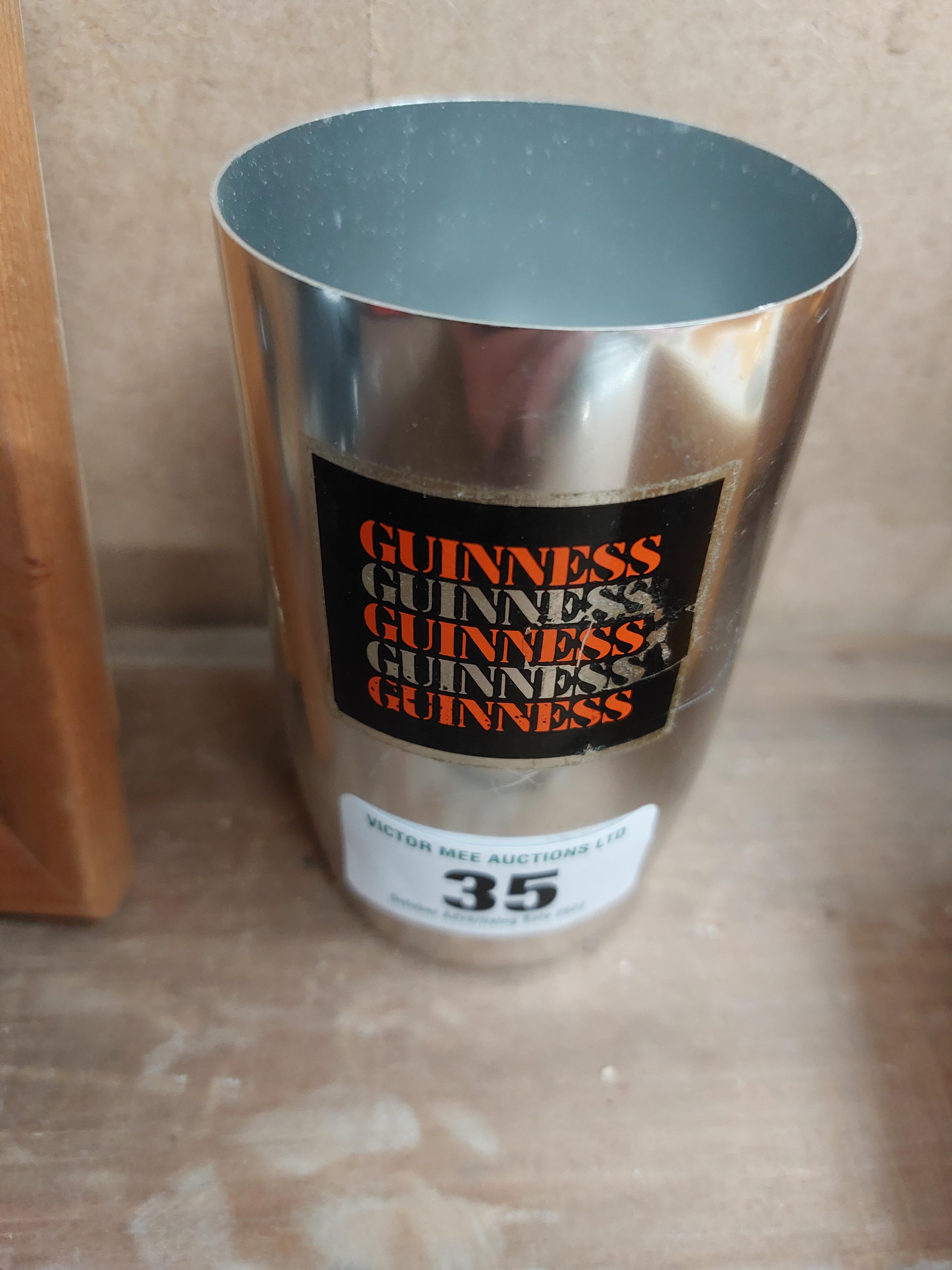 Guinness In Case Of Emergency Break Glass and Guinness aluminium beaker. {15 cm H x 11 cm W x 4 cm - Bild 3 aus 3