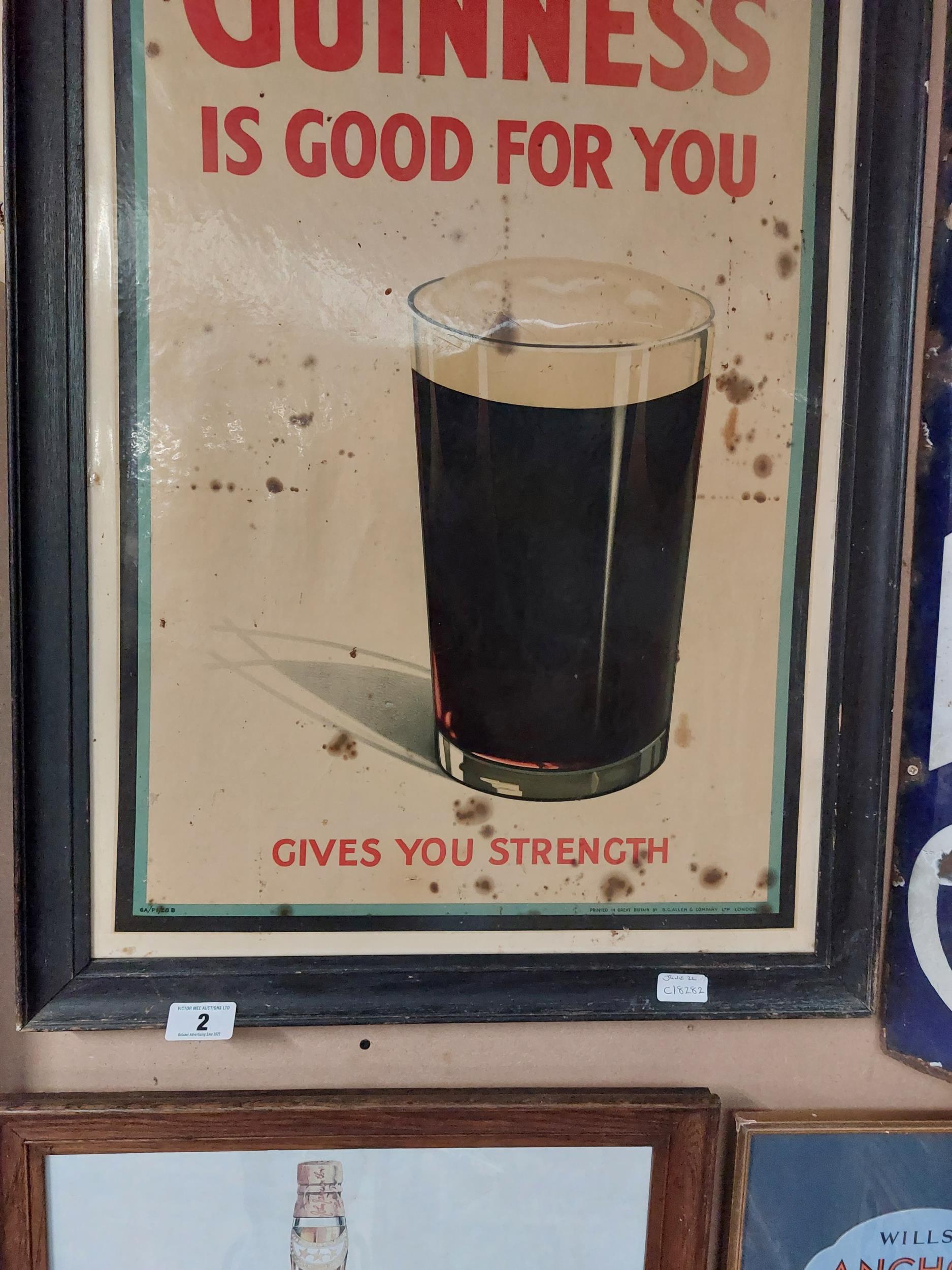 Original Guinness Is Good For You framed celluloid showcard {87 cm H x 62 cm W}. - Bild 3 aus 3