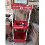 20th C. Three tier Coca Cola display shelf. {114 cm H x 41 cm W x 41 cm D}.