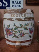 19th C. Scotch Whiskey ceramic dispenser. { 34cm H X 31cmW }.
