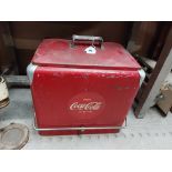 1950's Coca Cola ice box. {52 cm H x 47 cm W x 33 cm D}.