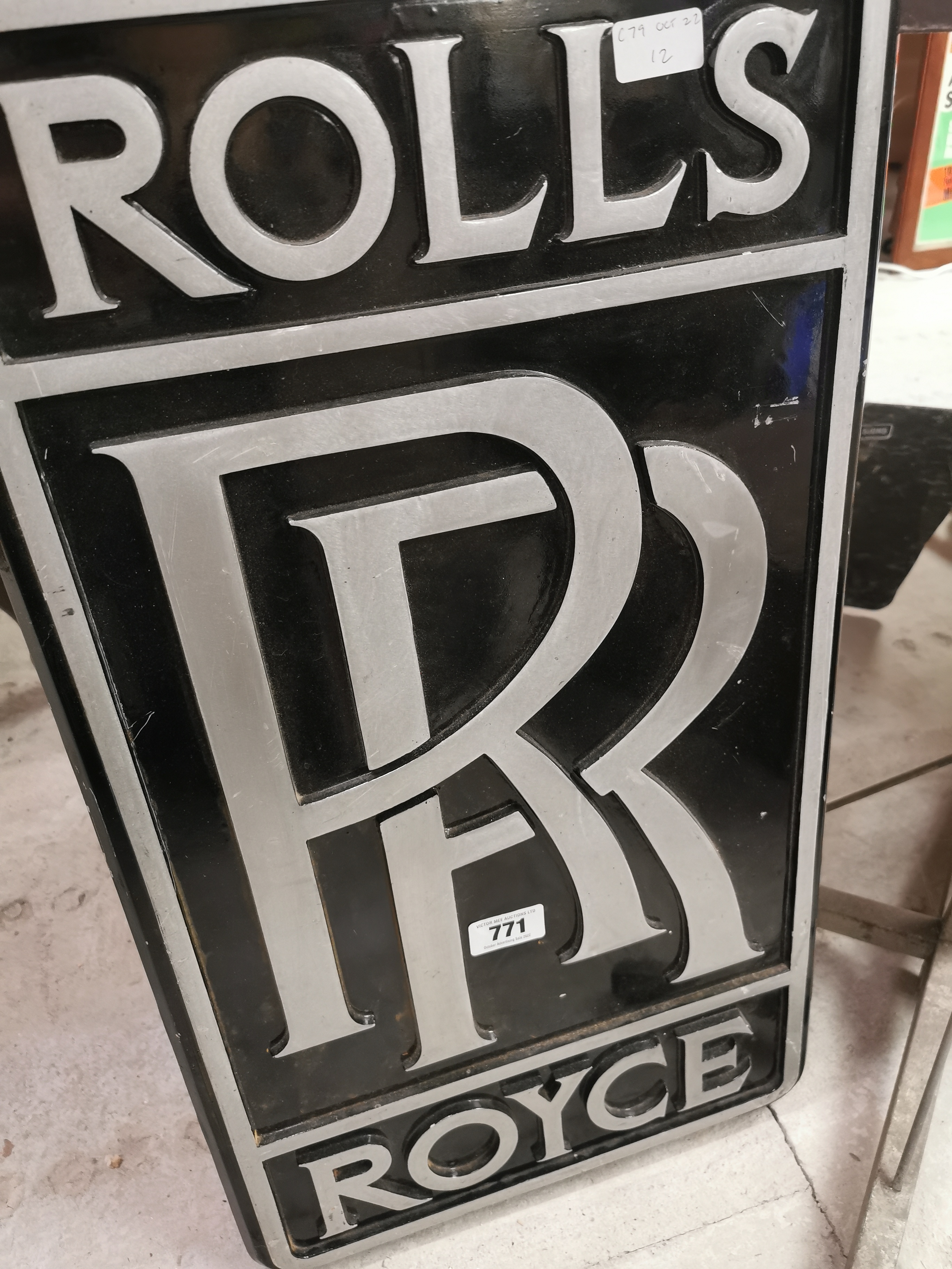 Rolls Royce alloy advertising sign. {73 cm H x 41 cm W}. - Image 2 of 2