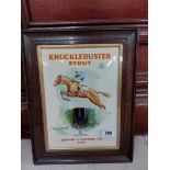 Knuckleduster Stout Beamish and Co Cork framed advertising print. {50 cm H x 28 cm W}.