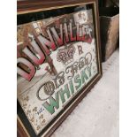 Dunville's Whiskey framed advertising mirror. {55 cm H x 67 cm W}.