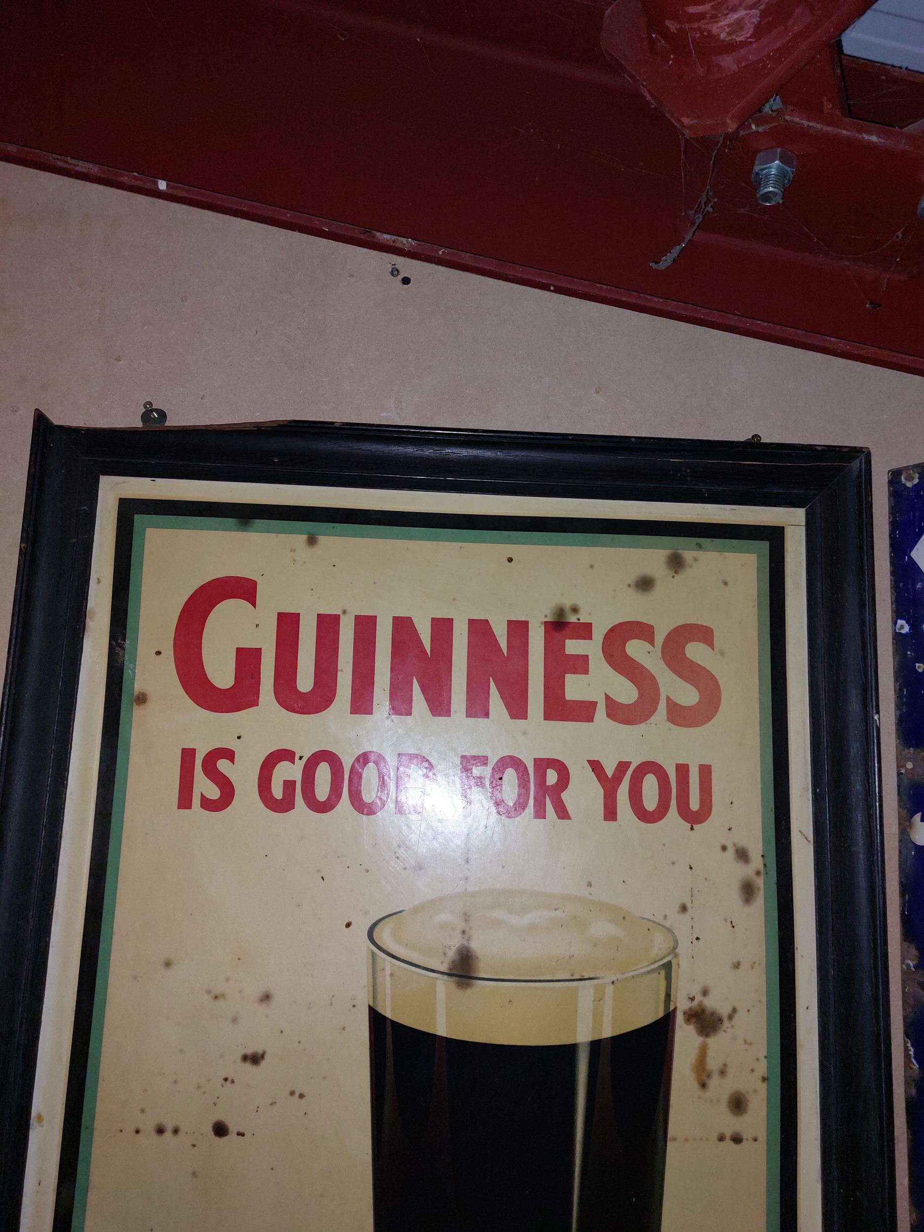 Original Guinness Is Good For You framed celluloid showcard {87 cm H x 62 cm W}. - Bild 2 aus 3